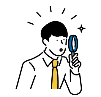 虫眼鏡で調査するイラスト