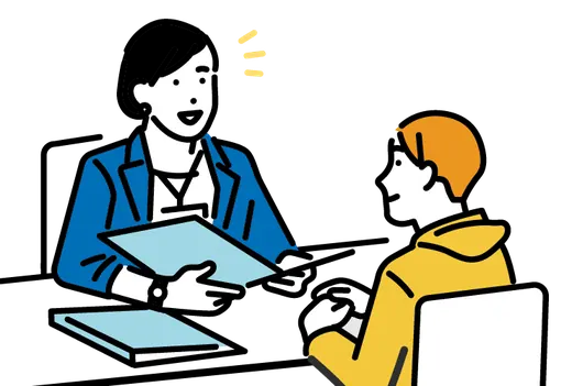 相談しながら改善を進めるイラスト