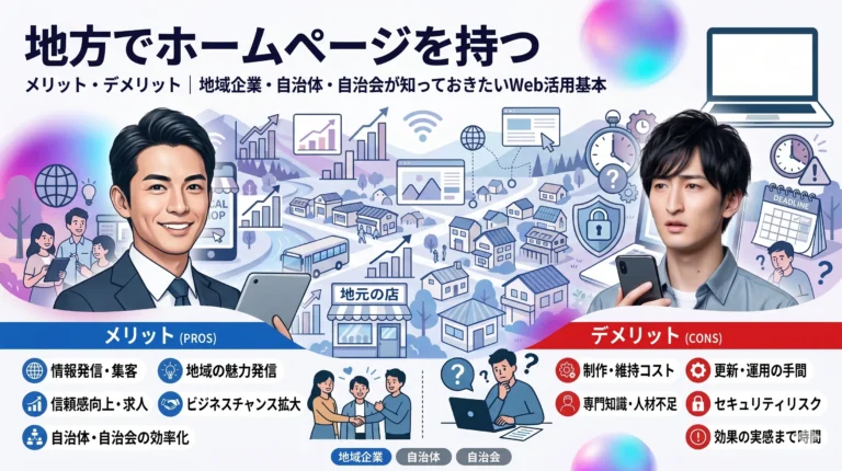 地方でホームページを持つメリット・デメリット｜地域企業・自治体・自治会が知っておきたいWeb活用の基本