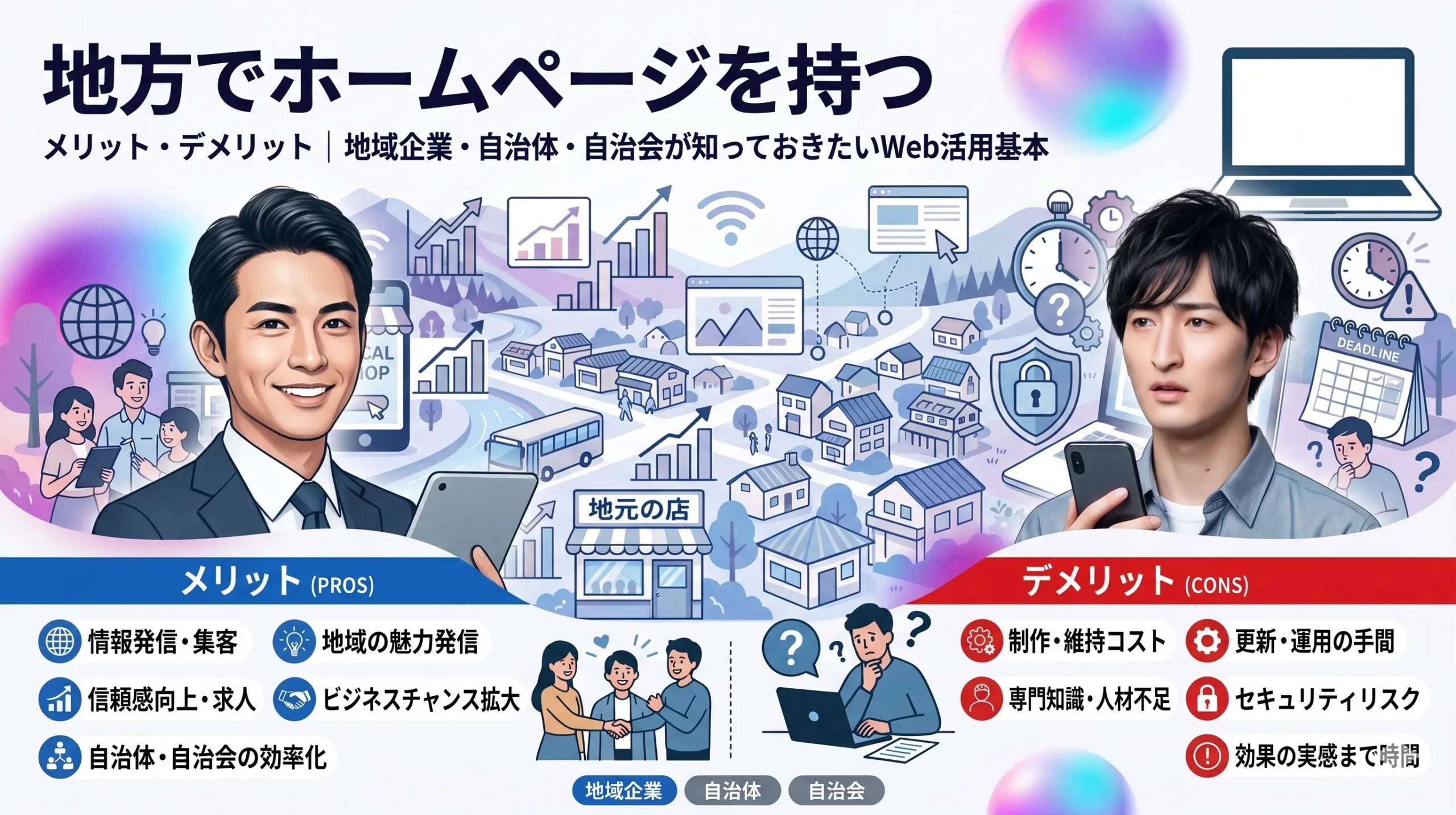 地方でホームページを持つメリット・デメリット｜地域企業・自治体・自治会が知っておきたいWeb活用の基本