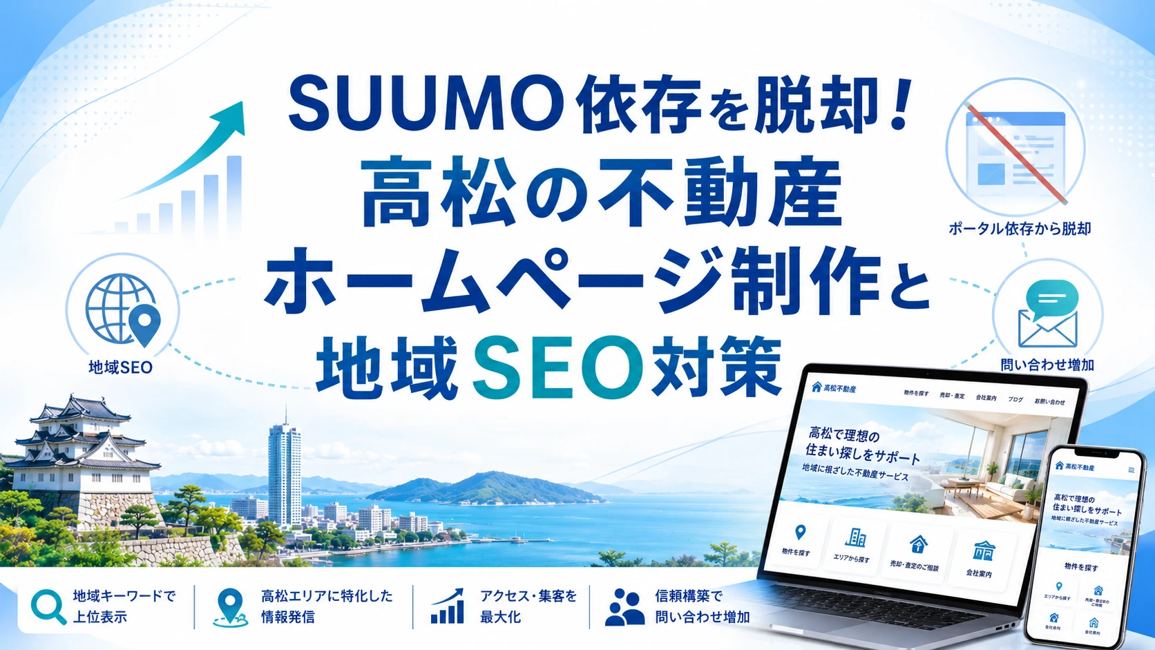 SUUMO依存を脱却！高松の不動産ホームページ制作と地域SEO対策