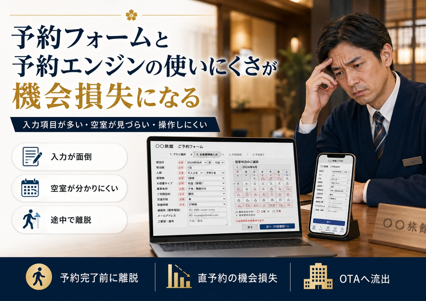 予約フォームと予約エンジンの使いにくさが機会損失になる
