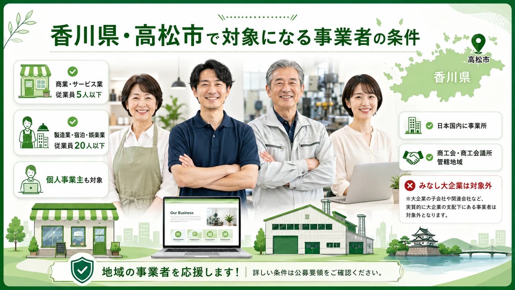香川県・高松市で対象になる事業者の条件