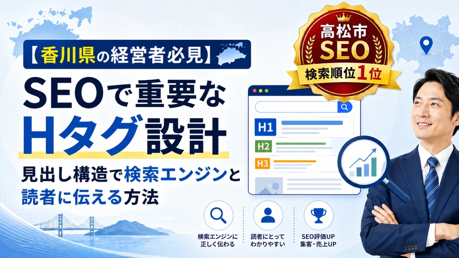 【香川県の経営者必見】SEOで重要なHタグ設計｜見出し構造で検索エンジンと読者に伝える方法