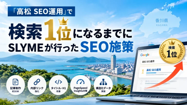 香川県のSEO運用ならSLYME｜「高松 SEO運用」1位の施策を公開